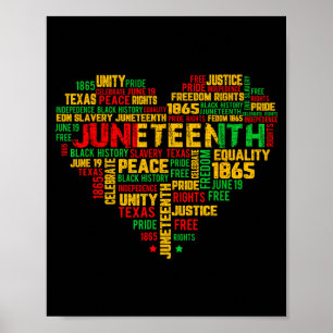 Poster Juneteenth 1865 coração história negra liberdade