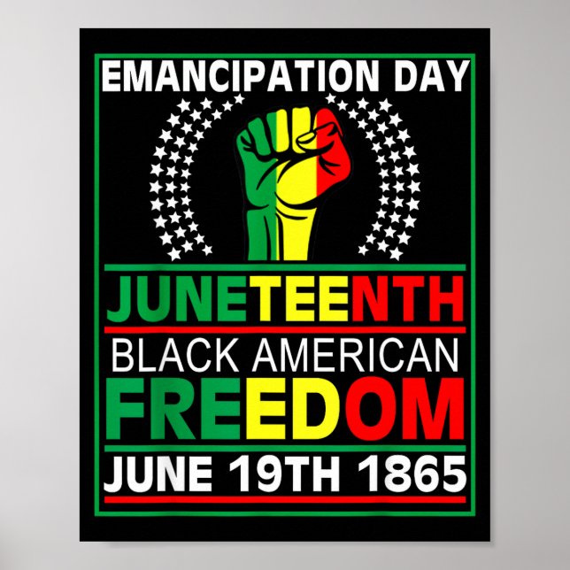 Poster Juneteenth 1865 é dia da independência das mulhere (Frente)