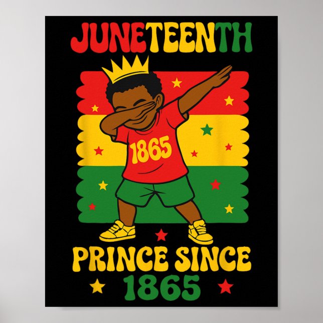 Poster Juneteenth 1865 Garoto Radical Simpático Dabbing P (Frente)
