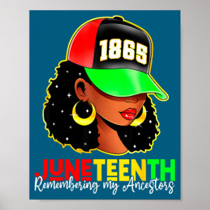 Poster Juneteenth 1865 lembrando ancestrais orgulho negro