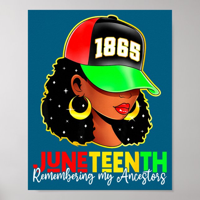 Poster Juneteenth 1865 lembrando ancestrais orgulho negro (Frente)