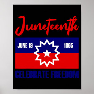 Poster juneteenth celebra liberdade vermelho branco azul