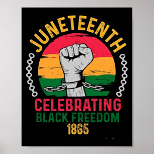 Poster juneteenth celebrando a liberdade negra 1865