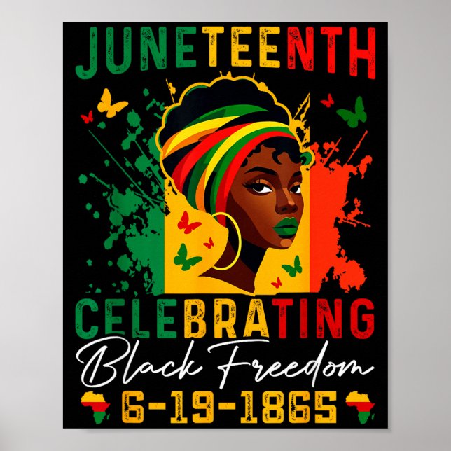 Poster Juneteenth celebrando a liberdade negra juneteenth (Frente)
