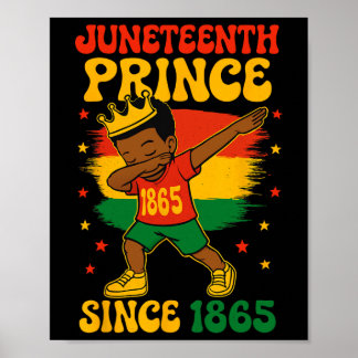 Poster Juneteenth Dabbing Groovy Rapaz Negro 1865 African