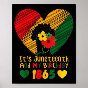 Poster Juneteenth e aniversário afro-americano negro 1865