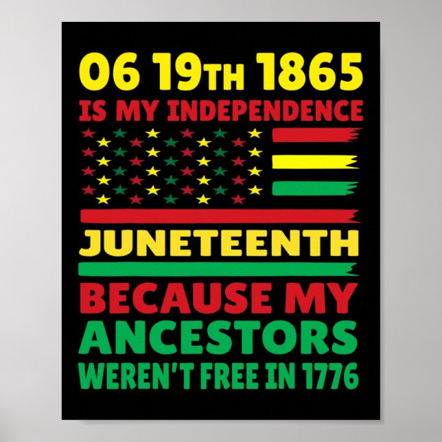Poster Juneteenth É o Meu Dia da Independência Garota Pre (Frente)