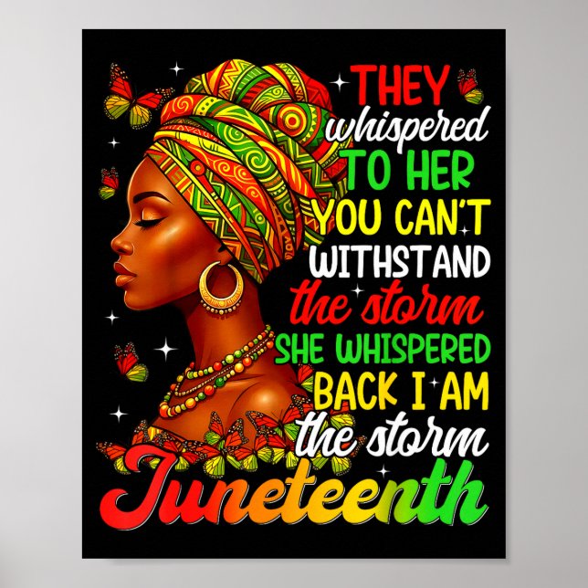 Poster Juneteenth eu sou a garota mulher afro orgulho neg (Frente)