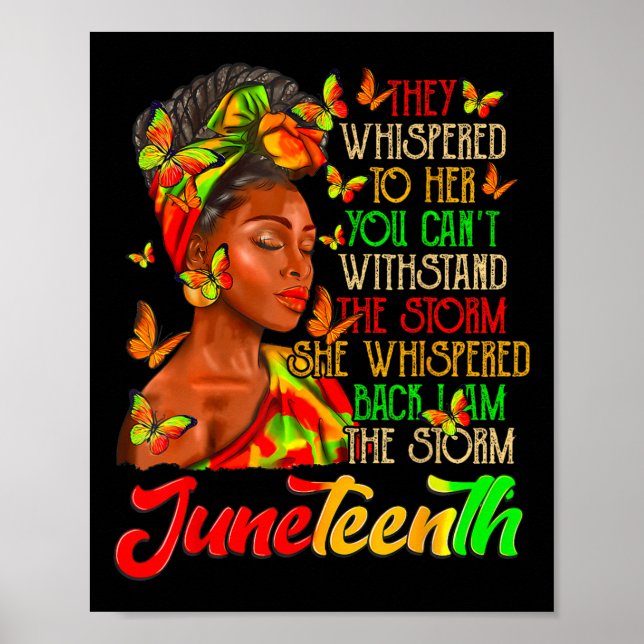 Poster Juneteenth Eu Sou A Tempestade Mulheres Negras Mês (Frente)