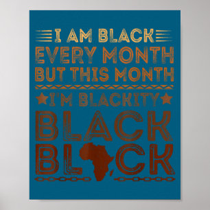 Poster Juneteenth eu sou negro todos os meses orgulho hom