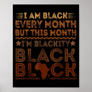 Poster Juneteenth eu sou negro todos os meses orgulho hom