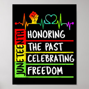 Poster Juneteenth homenageando o passado celebrando a lib