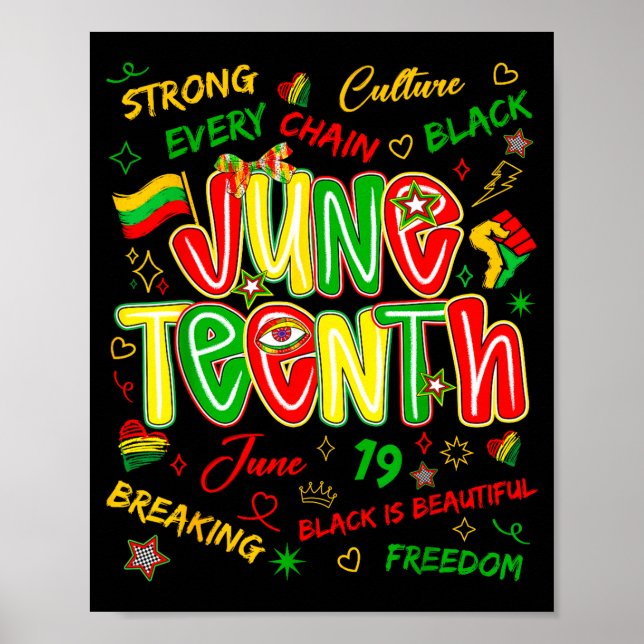 Poster Juneteenth liberdade negra africana 19 de junho de (Frente)