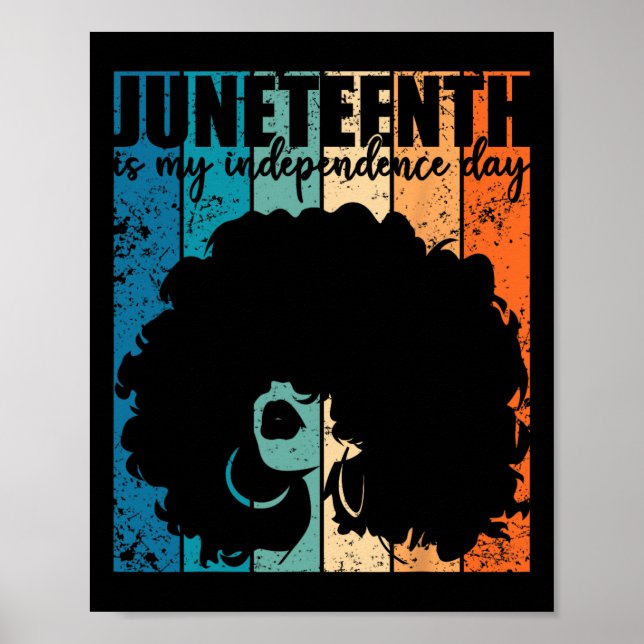 Poster Juneteenth My Independence Day Retro Afro Women Me (Frente)