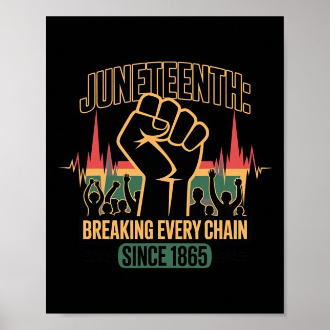 Poster Juneteenth Rompendo Cada Corrente Desde 1865 Vinta (Frente)