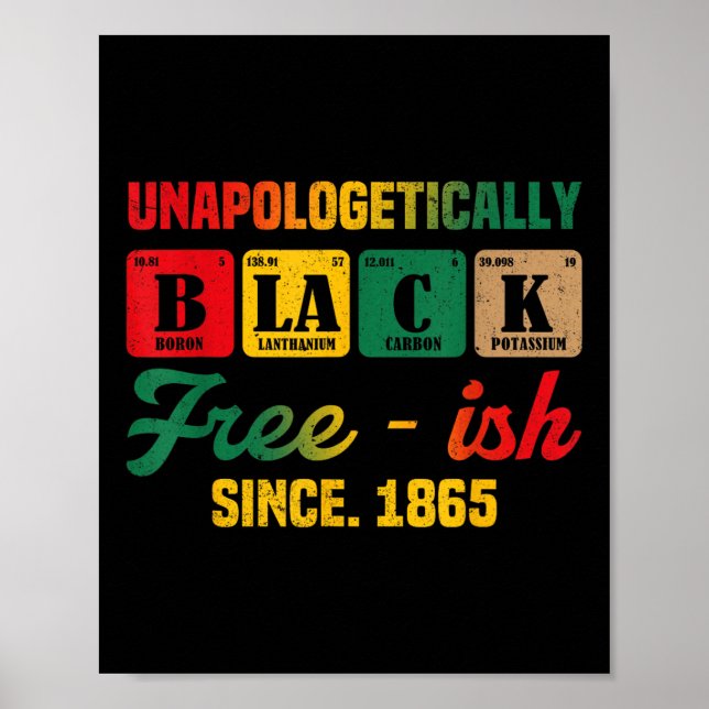 Poster Juneteenth Sem Desculpas Mulheres Periódicas Negra (Frente)
