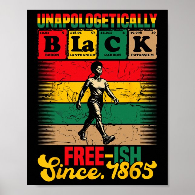 Poster Juneteenth Sem Desculpas Vintage Desde 1865 Homens (Frente)