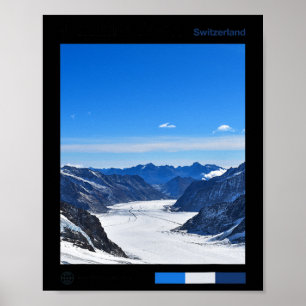 Poster Jungfraujoch Viagem Arte - Suíça Esqui Souvenir Su