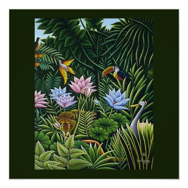 Póster Jungle Folk Art de Rousseau (Frente)