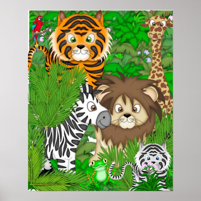 POSTER JUNGLE MURAL PARA SALA DE CRIANÇAS (Frente)