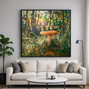 Poster Jungle Mushroom - Estilo Painterino - Arte Natural