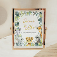 Jungle Safari Wild One Chá de fraldas Fralda Raffl