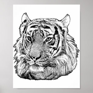 Poster Jungle Tiger Face safari