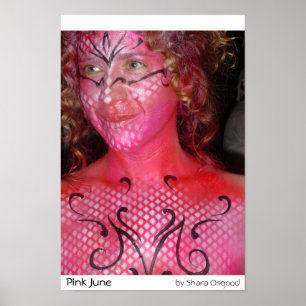 Póster Junho cor-de-rosa