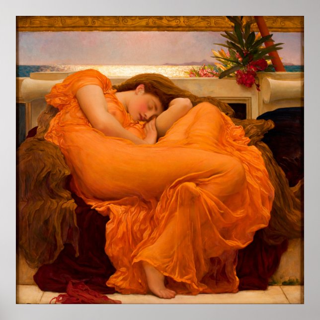 Poster Junho Flamejante de Frederic Leighton (Frente)