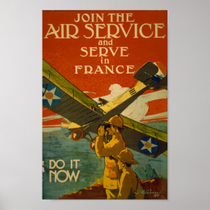 Póster Junte-se à Air Service e à Serve em França