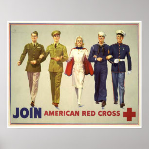 Poster Junte-se - à cruz vermelha americana