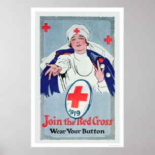 Póster Junte-se à cruz vermelha - vestir seu botão
