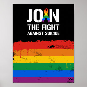 Póster Junte-se à luta contra o suicídio de LGBT