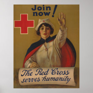 Poster Junte-se agora!  A Cruz Vermelha serve a humanidad
