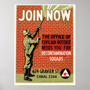 Póster Junte-se agora à defesa civil do ~