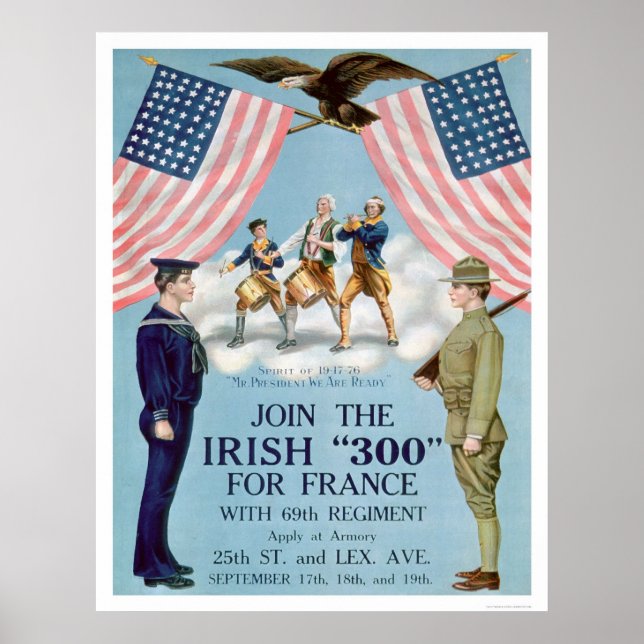 Poster Junte-se ao irlandês "300" para a França (US02064) (Frente)