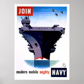 Póster Junte-se ao Marinho Mighty Modern Mobile - Junte-s