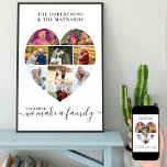 Poster Juntos, Colagem Personalizada do Coração 9 do Amor<br><div class="desc">Crie o seu próprio poster personalizado com 9 das suas fotografias favoritas e o(s) seu(s) nome(s) de família. O modelo de foto é configurado para criar uma colagem de fotos na forma de um coração amoroso, exibindo suas fotos em uma mistura de formatos de retrato e paisagem. Carregue suas fotos...</div>