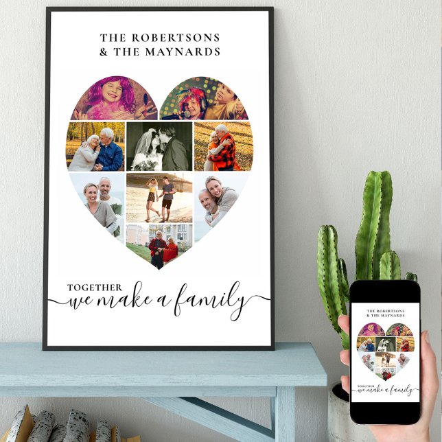 Poster Juntos, Colagem Personalizada do Coração 9 do Amor (Criador carregado)