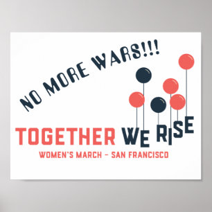 Poster Juntos, Levantamos-Nos - Não Mais Guerras!