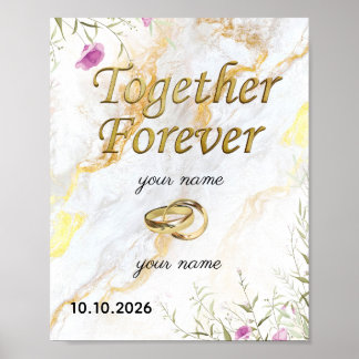 Poster Juntos Para Sempre | Casamento & Aniversário Perso