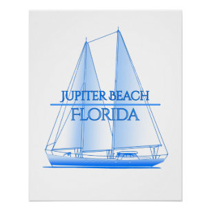 Póster Jupiter Beach Coastal Saile Náutico