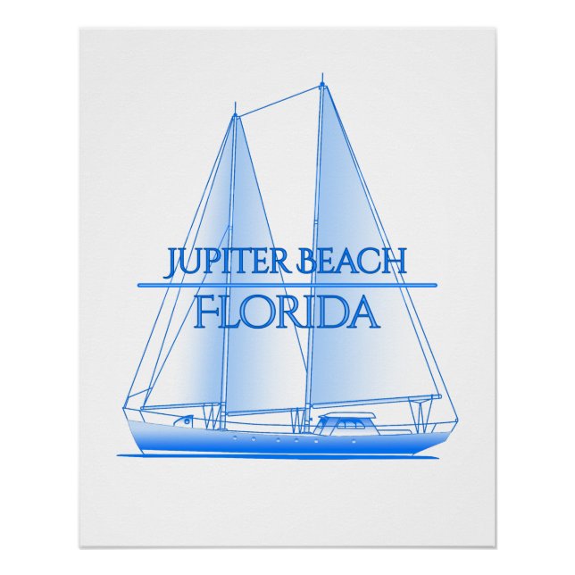 Póster Jupiter Beach Coastal Saile Náutico (Frente)