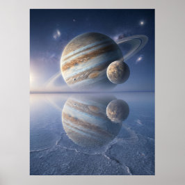 Poster Jupiter Reflection Space Art