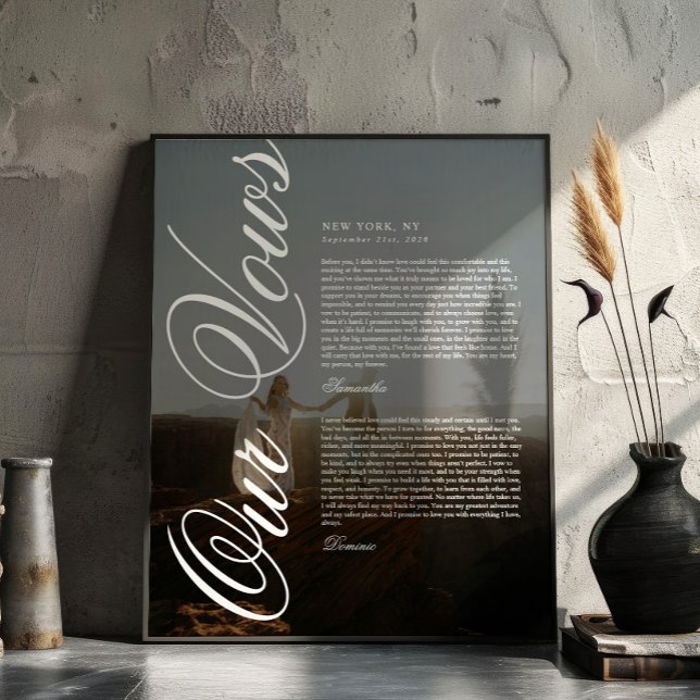 Poster Juramento de Casamento com Letra Moderna e Elegant (Criador carregado)