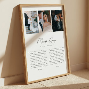 Poster Juramento de Casamento Personalizado com Roteiro M