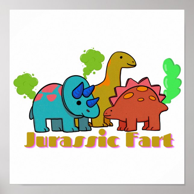 Poster Jurássico Fart Dinossaur (Frente)