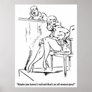 Poster Júri Só de Mulheres, Vintage Humorístico