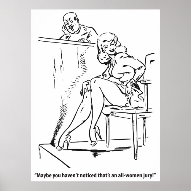 Poster Júri Só de Mulheres, Vintage Humorístico (Frente)