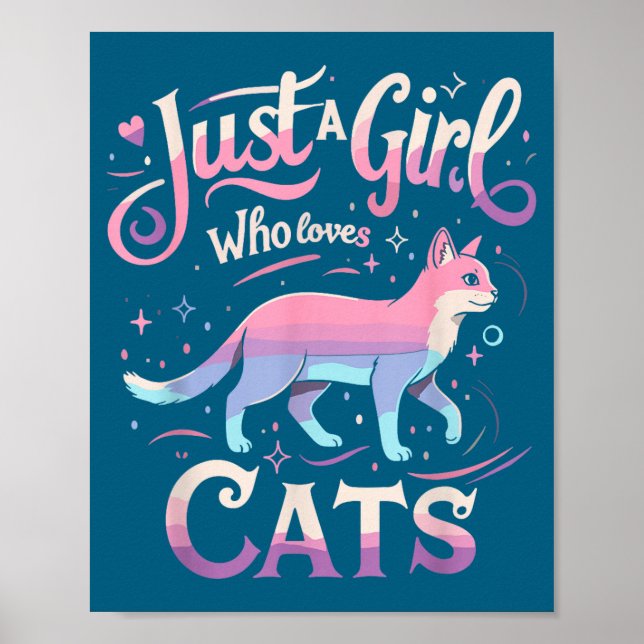 Poster Just A Girl Who Loves Cats Men Women  (Frente)